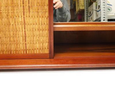 Arne Wahl Iversen Arne Wahl Iversen Wall Mirror Shelf Cabinet Teak Cane for Brenderup Denmark
