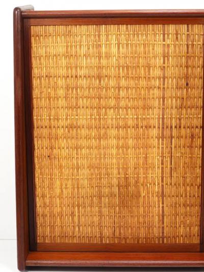 Arne Wahl Iversen Arne Wahl Iversen Wall Mirror Shelf Cabinet Teak Cane for Brenderup Denmark