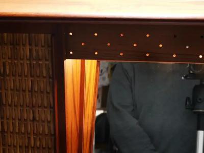 Arne Wahl Iversen Arne Wahl Iversen Wall Mirror Shelf Cabinet Teak Cane for Brenderup Denmark