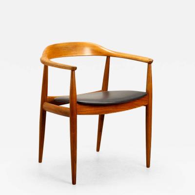 Arne Wahl Iversen Desk Chair in Ash and Leather by Arne Wahl Iversen Denmark 1950s