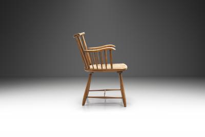 Arno Lambrecht Beech and Reed Armchair by Arno Lambrecht for WK M bel Germany 1950s