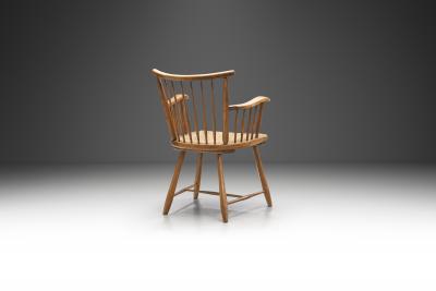 Arno Lambrecht Beech and Reed Armchair by Arno Lambrecht for WK M bel Germany 1950s