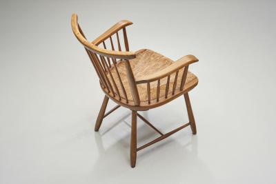 Arno Lambrecht Beech and Reed Armchair by Arno Lambrecht for WK M bel Germany 1950s