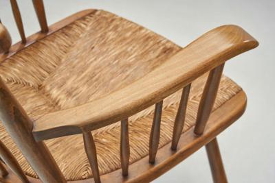 Arno Lambrecht Beech and Reed Armchair by Arno Lambrecht for WK M bel Germany 1950s