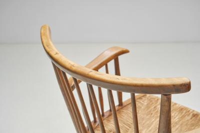 Arno Lambrecht Beech and Reed Armchair by Arno Lambrecht for WK M bel Germany 1950s