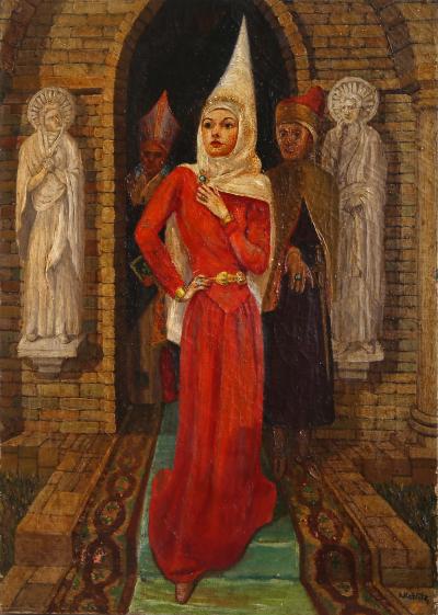 Arnold Koblitz Woman Wearing a Hennin