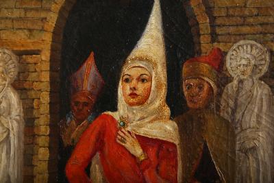 Arnold Koblitz Woman Wearing a Hennin
