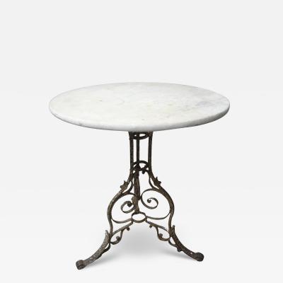 Arras Foundry 19th Century French Iron And Marble Garden Table