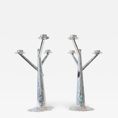 Arrigo Finzi Pair of Arrigo Finzi candle holders