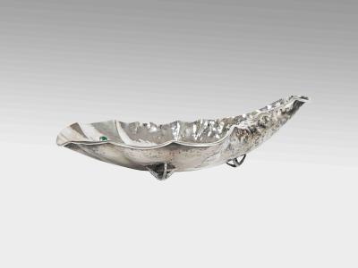 Arrigo Finzi Shell shaped plate in silver and gemstone Arrigo Finzi circa 1950
