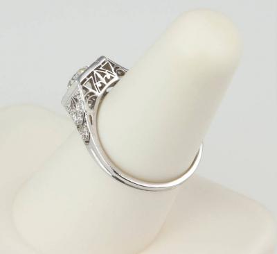 Art Deco 1 01 Carat Old European Cut Diamond Platinum Engagement Ring