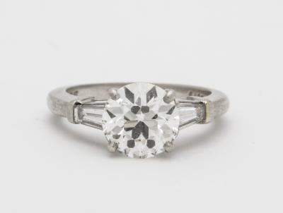Art Deco 1 98 ct GIA VS2 I Diamond and Platinum Engagement Ring