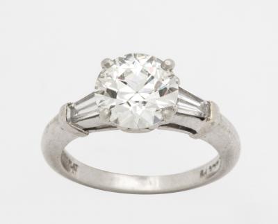 Art Deco 1 98 ct GIA VS2 I Diamond and Platinum Engagement Ring
