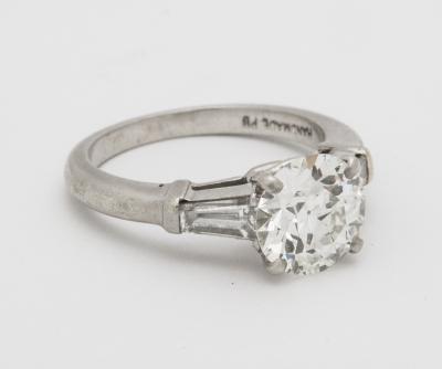 Art Deco 1 98 ct GIA VS2 I Diamond and Platinum Engagement Ring