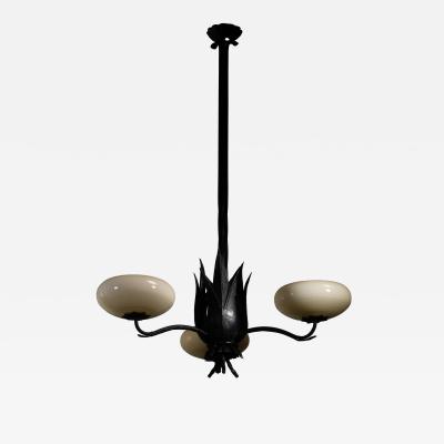 Art Deco 3 arm chandelier