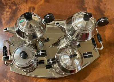 Art Deco 5 Piece Coffee and Tea Silver Plate Set