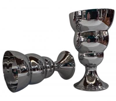 Art Deco 8 Piece Farberware Bubble Cocktail Shaker Set w Black and Red Handles