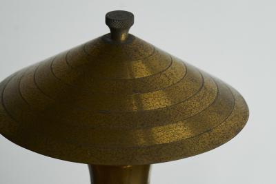 Art Deco Accent Table Lamp in Patinated Brass 1940s