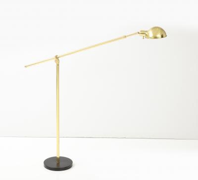 Art Deco Adjustable Brass Floor Lamp