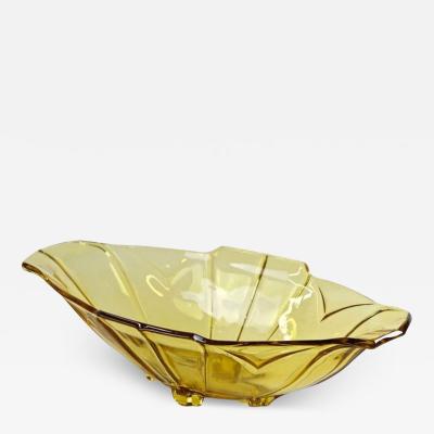 Art Deco Amber Colored Glass Jardiniere Bowl 20th Century Austria circa 1920