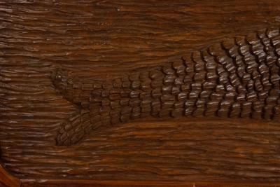 Art Deco American Carved Walnut Mermaid Wall Plaque