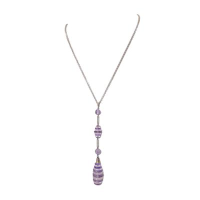 Art Deco Amethyst and Rock Crystal Necklace