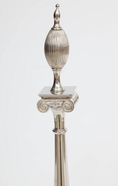 Art Deco Andirons with Fluted Finials