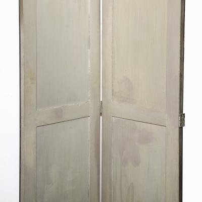 Art Deco Antiqued Octagon Paneled Motif Smoked Mirror Screen with Silvered Back