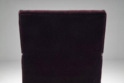 Art Deco Armchair with Aubergine Upholstery Europe First half of the 20th C