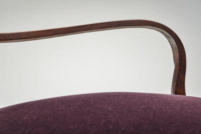 Art Deco Armchair with Aubergine Upholstery Europe First half of the 20th C