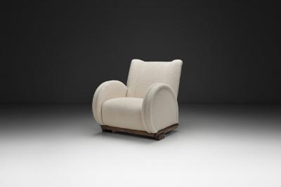 Art Deco Armchair with Round Armrests Denmark 1930s