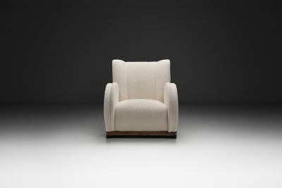 Art Deco Armchair with Round Armrests Denmark 1930s