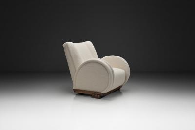 Art Deco Armchair with Round Armrests Denmark 1930s