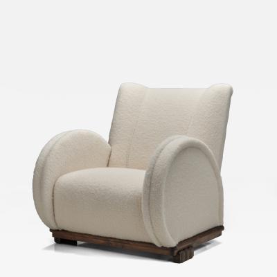 Art Deco Armchair with Round Armrests Denmark 1930s