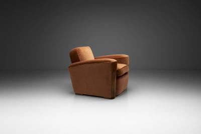 Art Deco Armchair with Wood Detailing Europe first half of the 20th Century