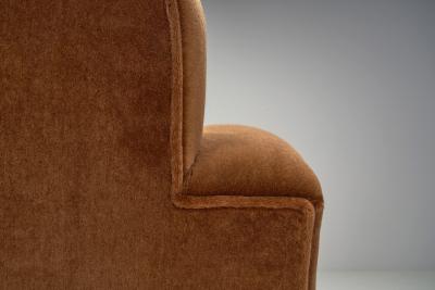 Art Deco Armchair with Wood Detailing Europe first half of the 20th Century