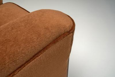 Art Deco Armchair with Wood Detailing Europe first half of the 20th Century