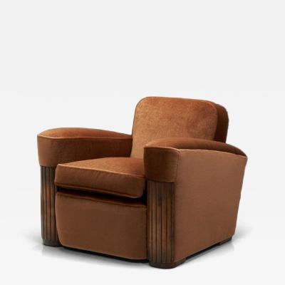 Art Deco Armchair with Wood Detailing Europe first half of the 20th Century