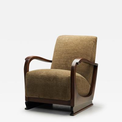 Art Deco Armchair with a Sculptural Frame Europe 1930s