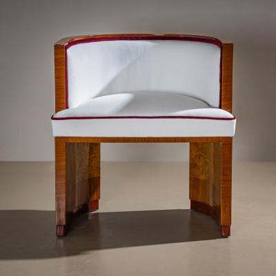 Art Deco Armchairs with Pouf probably Italy 1920s