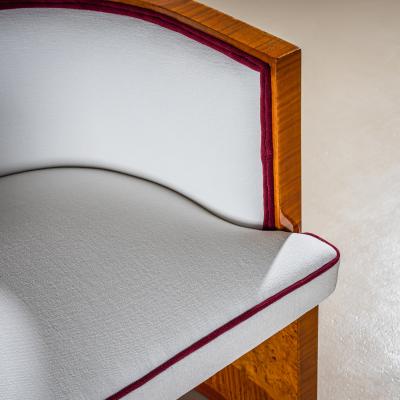 Art Deco Armchairs with Pouf probably Italy 1920s