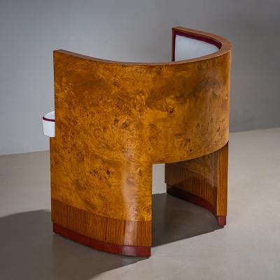 Art Deco Armchairs with Pouf probably Italy 1920s