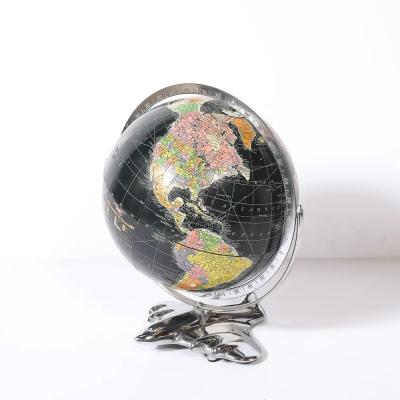 Art Deco Aviation Globe on Sculptural Airplane Base in Chrome