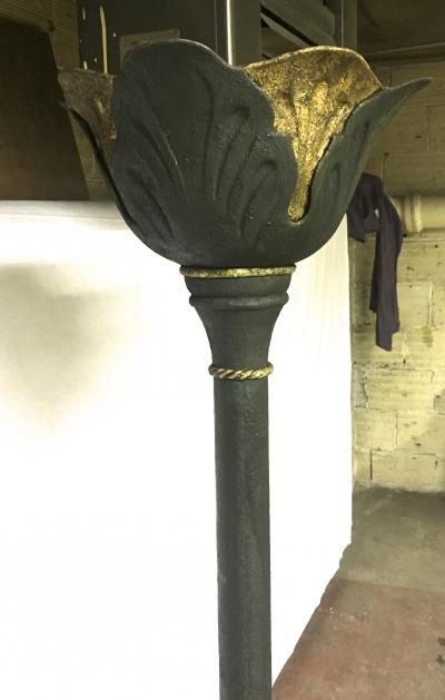Art Deco Awesome Rarest Patinated Wrought Iron Floor Lamp