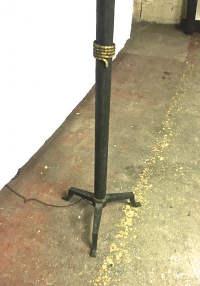 Art Deco Awesome Rarest Patinated Wrought Iron Floor Lamp