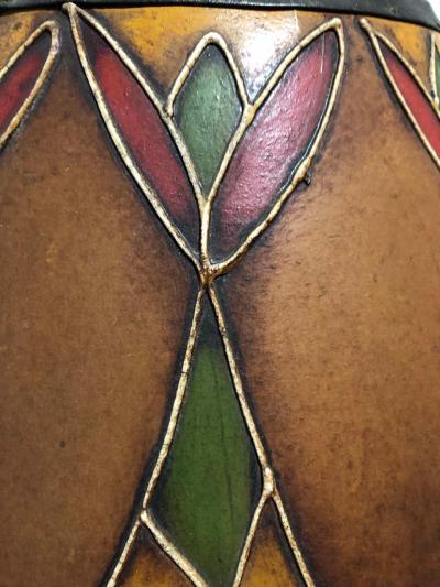 Art Deco Bakelite Catalin and Hand Decorated Shade Lamp