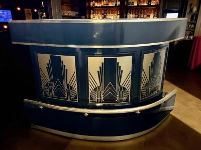 Art Deco Bar in Custom Black and Gold Finish