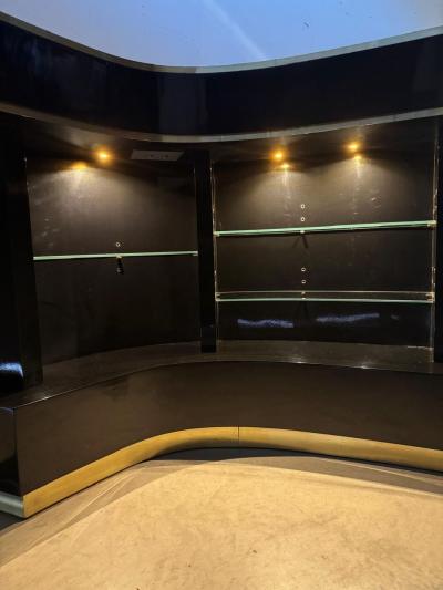 Art Deco Bar in Custom Black and Gold Finish