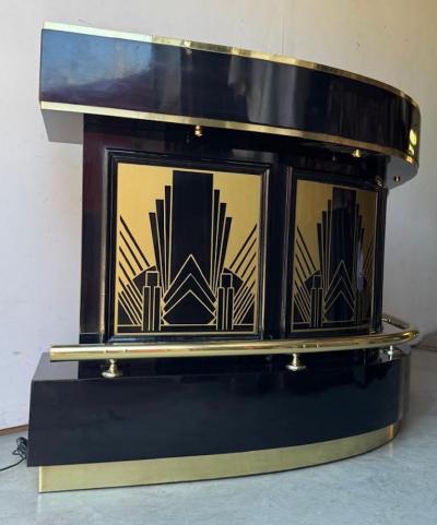 Art Deco Bar in Custom Black and Gold Finish