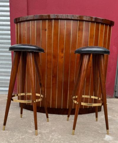 Art Deco Bar with Matching Stools Newly Restored